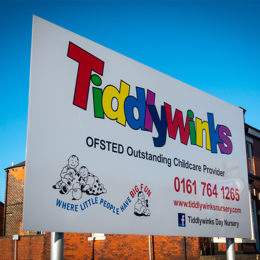 Aluminium Post and Panel Sign with Straight Cut Corners
