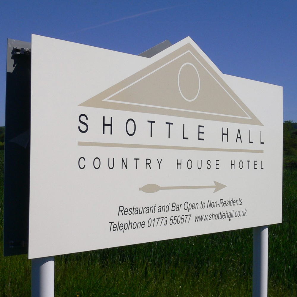 Bespoke Shaped Aluminium Post and Panel Sign