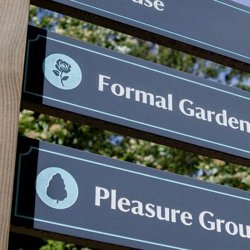 Coloured Wooden Posts with Engraved Lettering