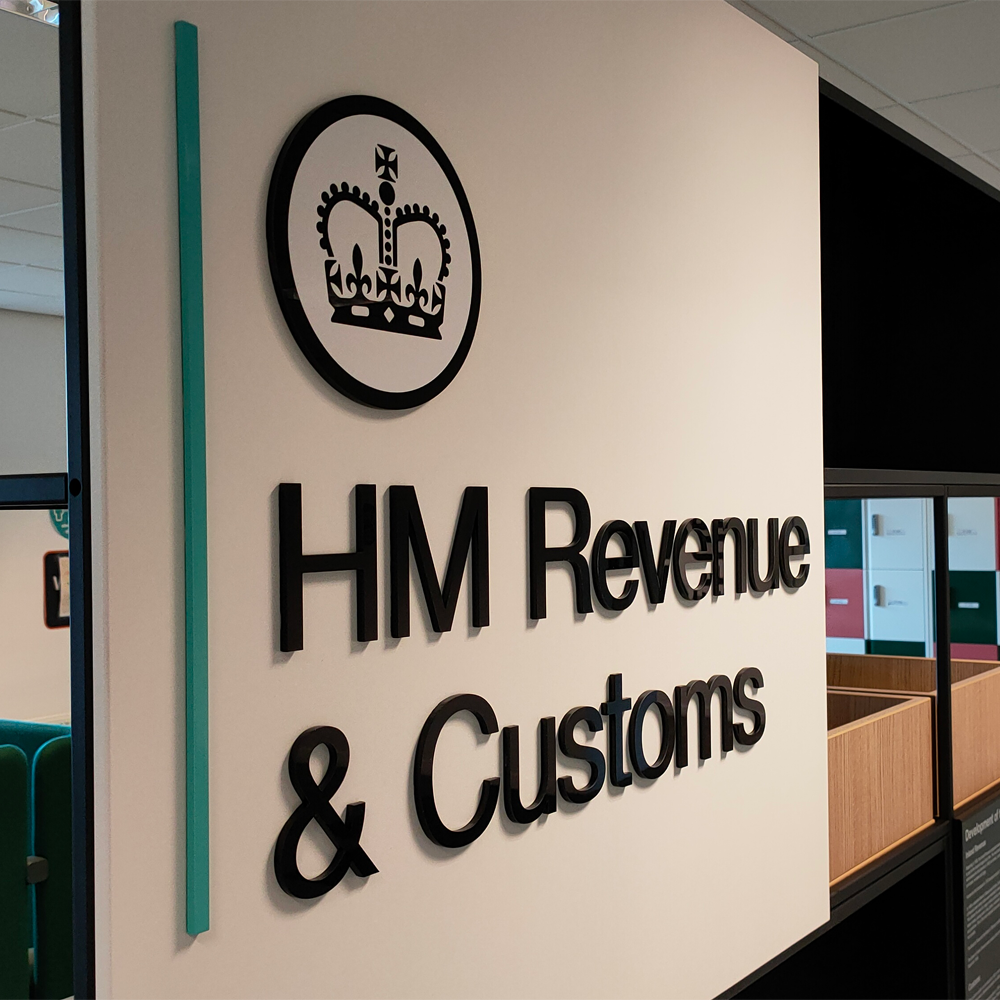 Coloured Acrylic Flat Cut Letters and Printed Logo