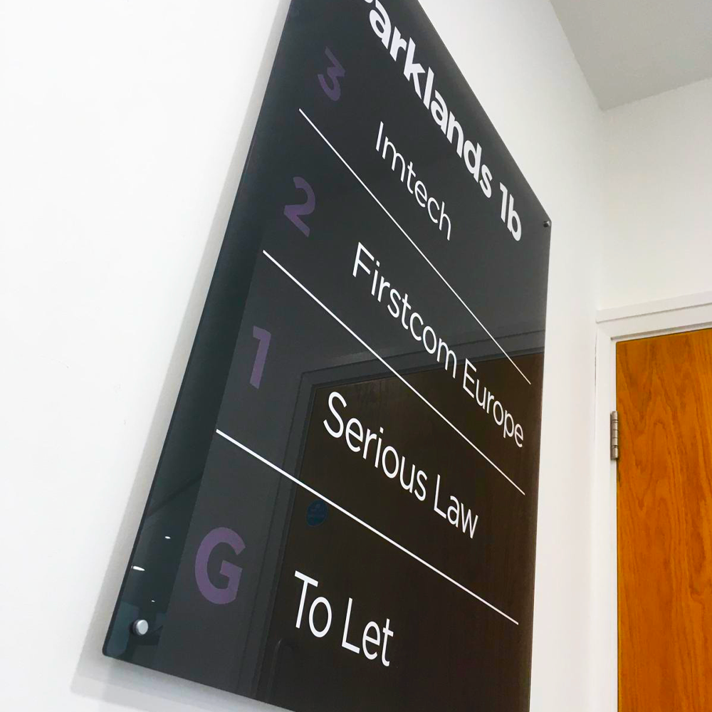 Black Solid Colour Background Acrylic Plaque Sign