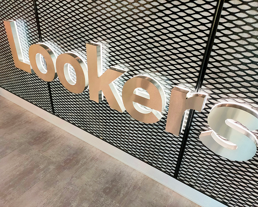 Halo Illuminated 3D Letters made from Brushed Stainless Steel Metal