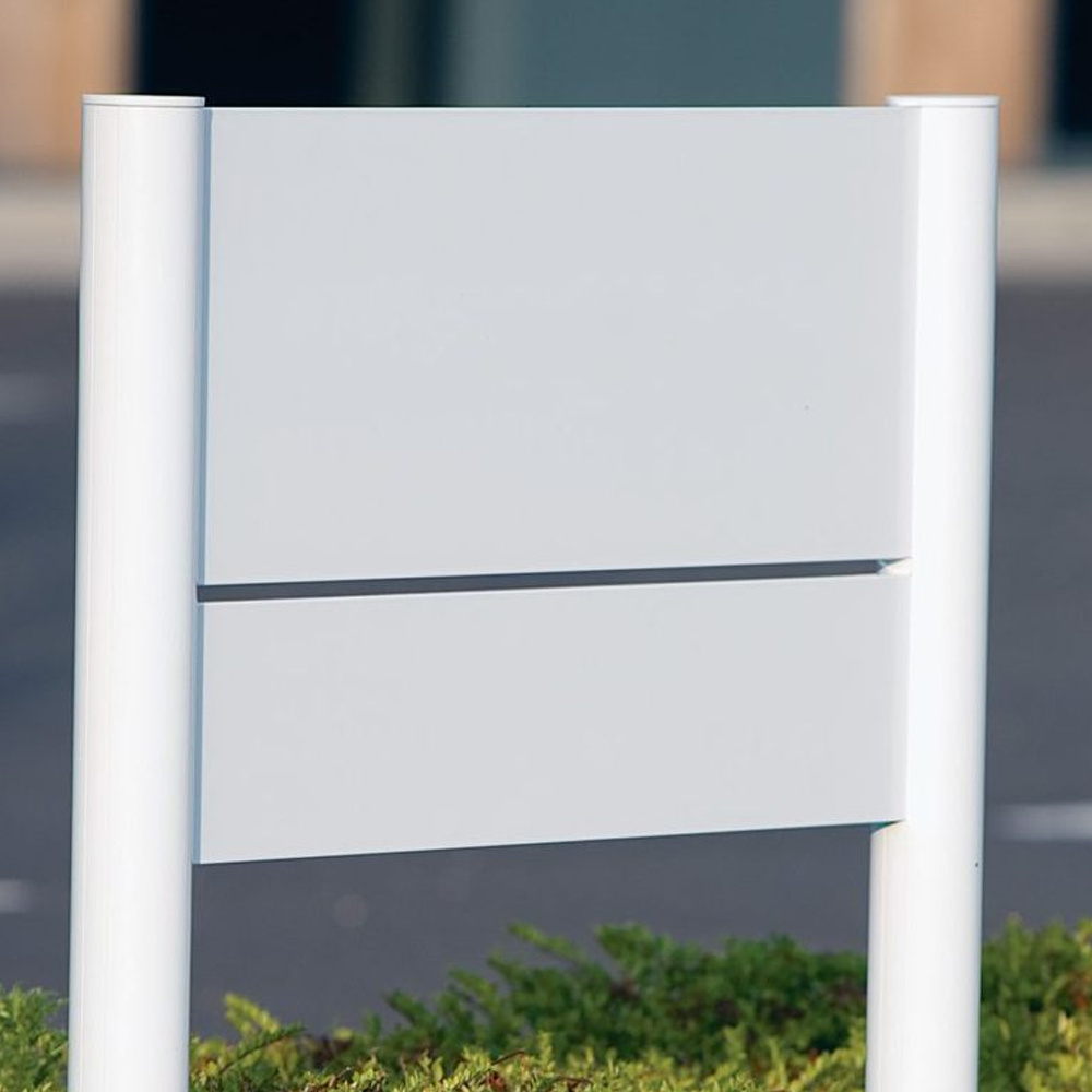 White Modular Post & Panel Sign with Round Posts