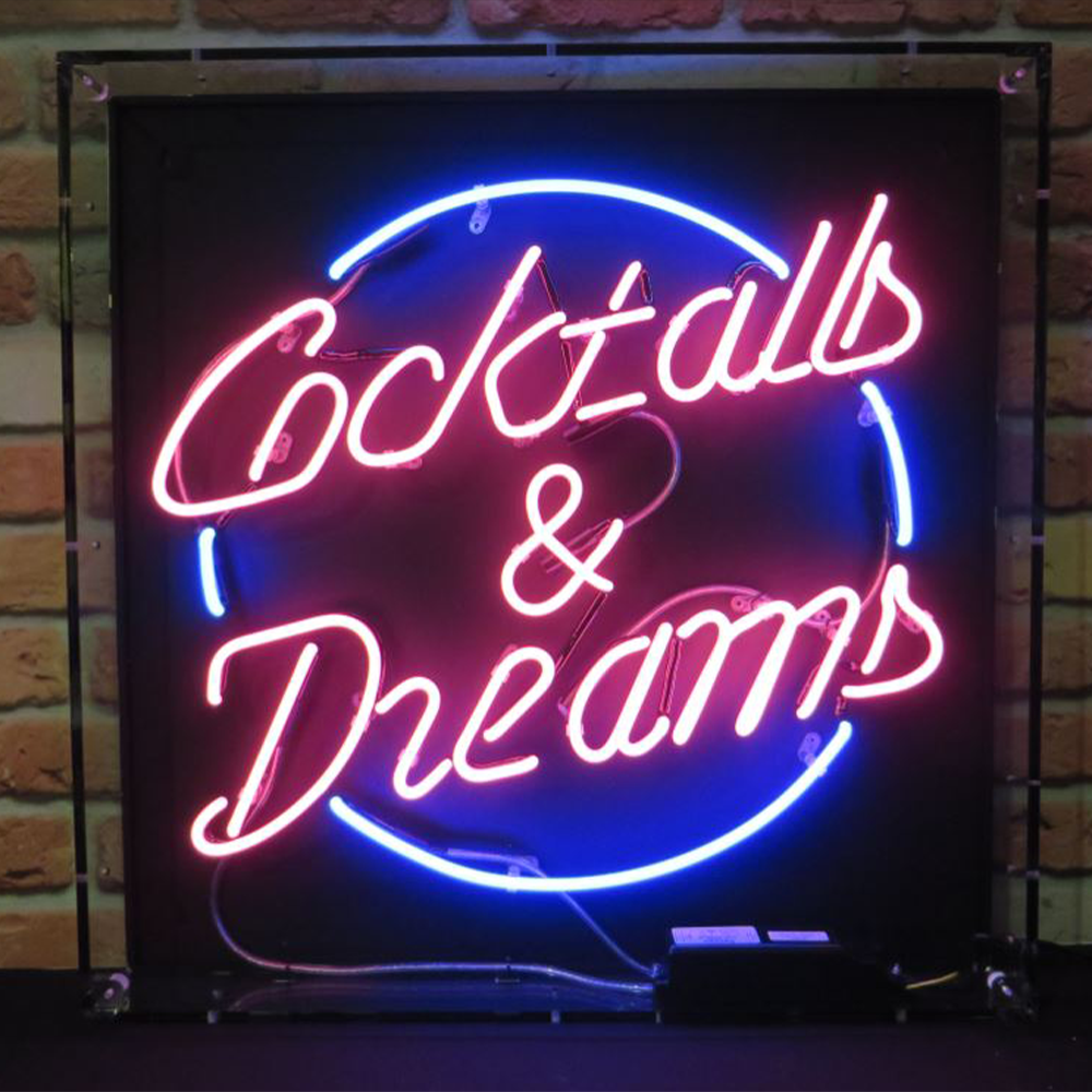 Multi-Coloured Neon Sign fixed to Rigid Backing Tray