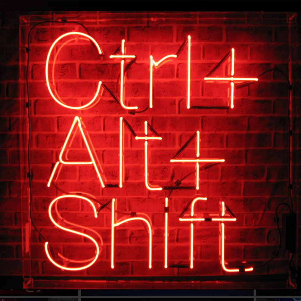 Red Neon Sign fixed to Acrylic Backing Tray