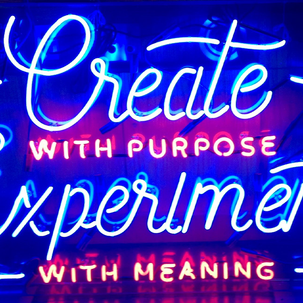 Multi-coloured Neon Sign with Acrylic Backing Tray