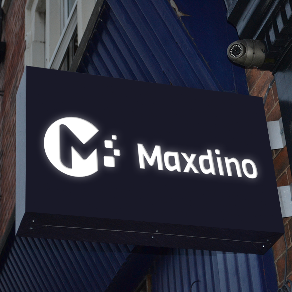 Powder Coated Blue Illuminated Projecting Tray with White Acrylic Illumination