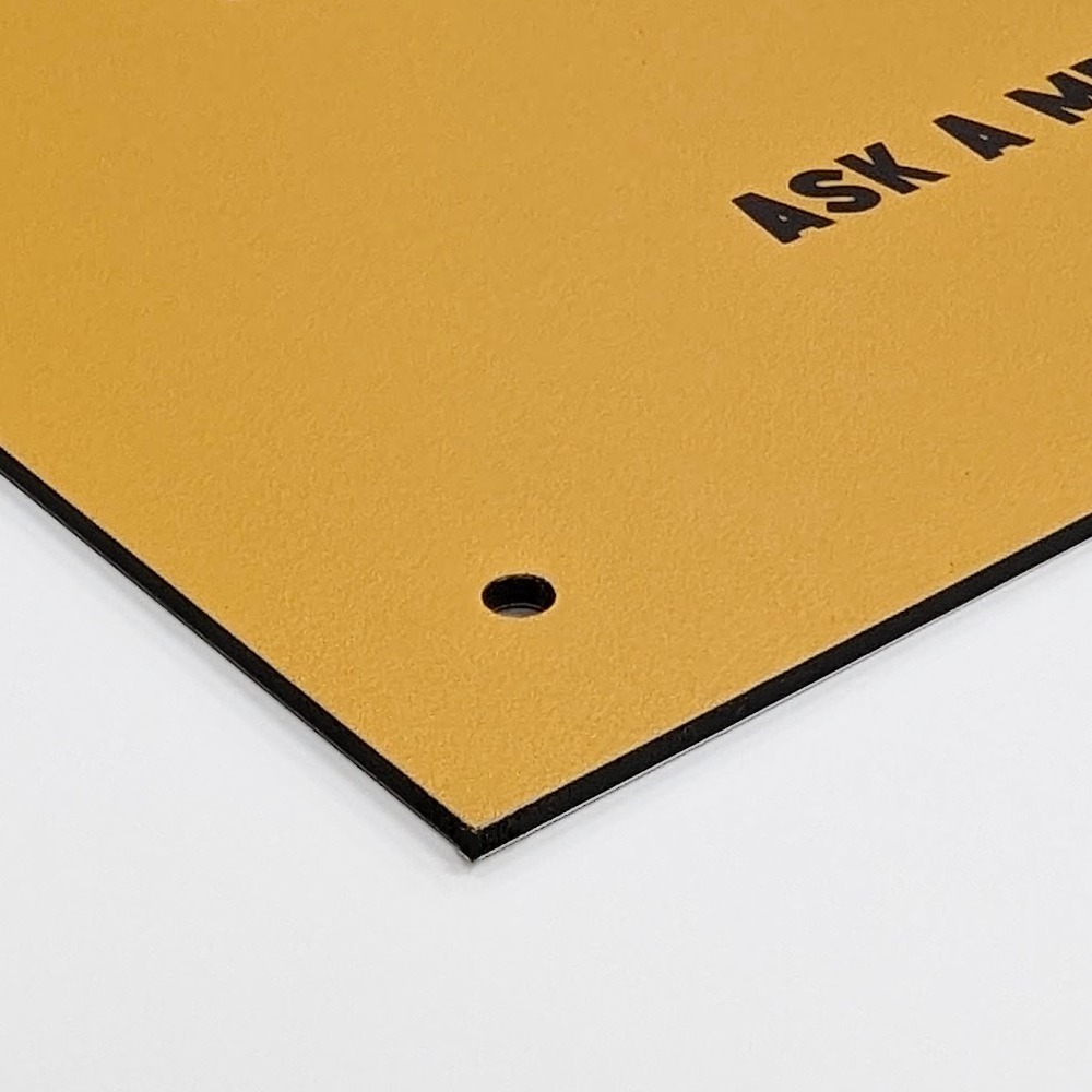 Printed Aluminium Sign with Drill Holes