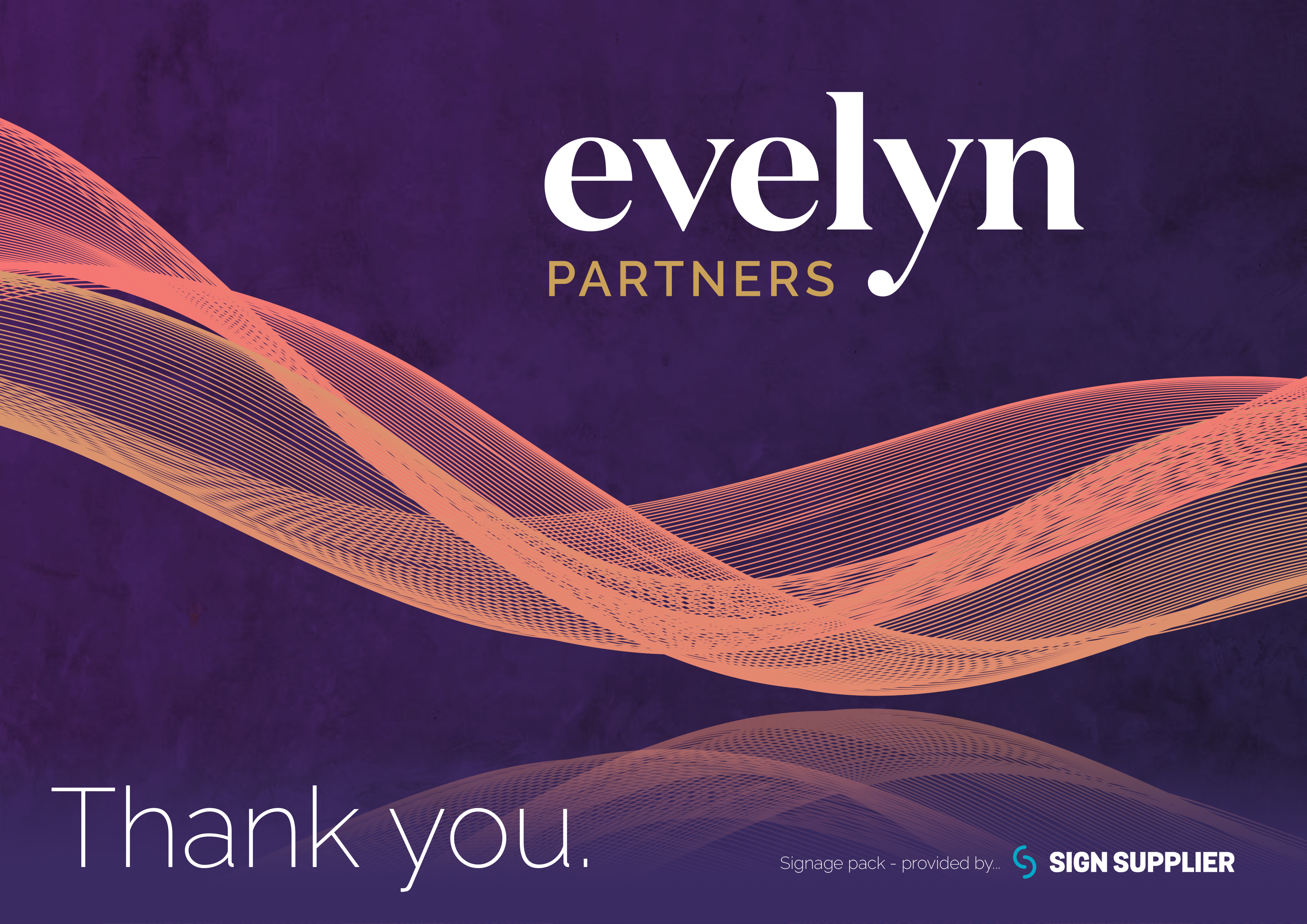 Signage design proof for Evelyn Partners