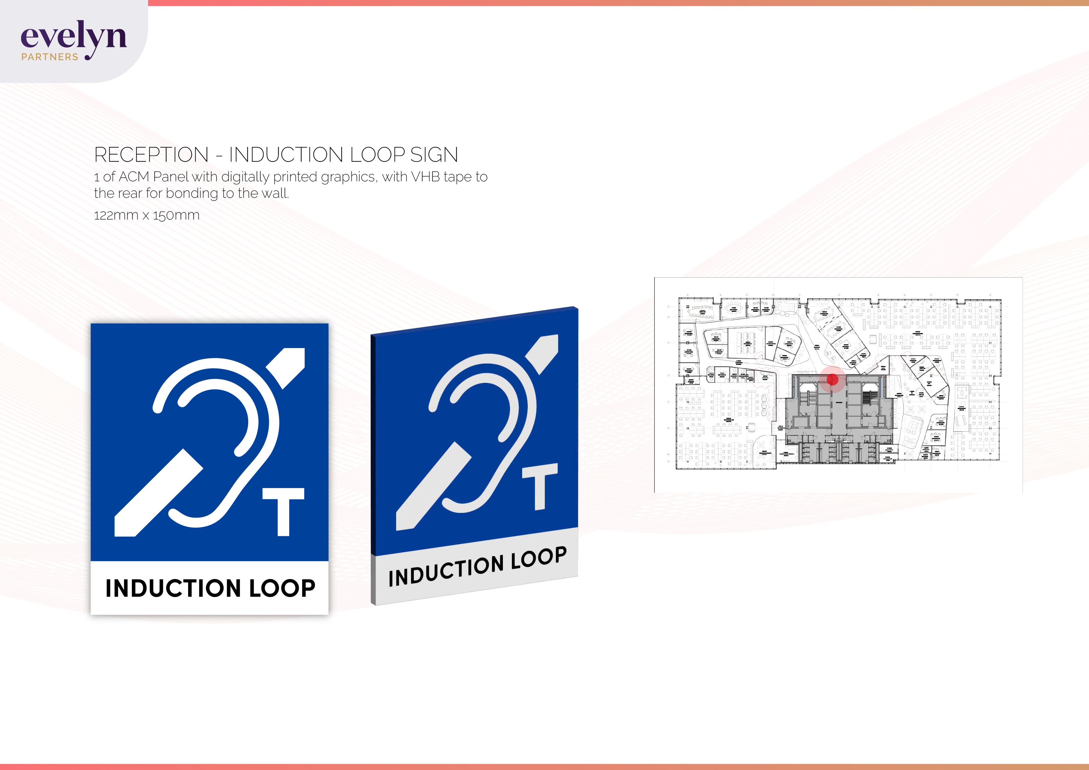 Signage design proof for Evelyn Partners