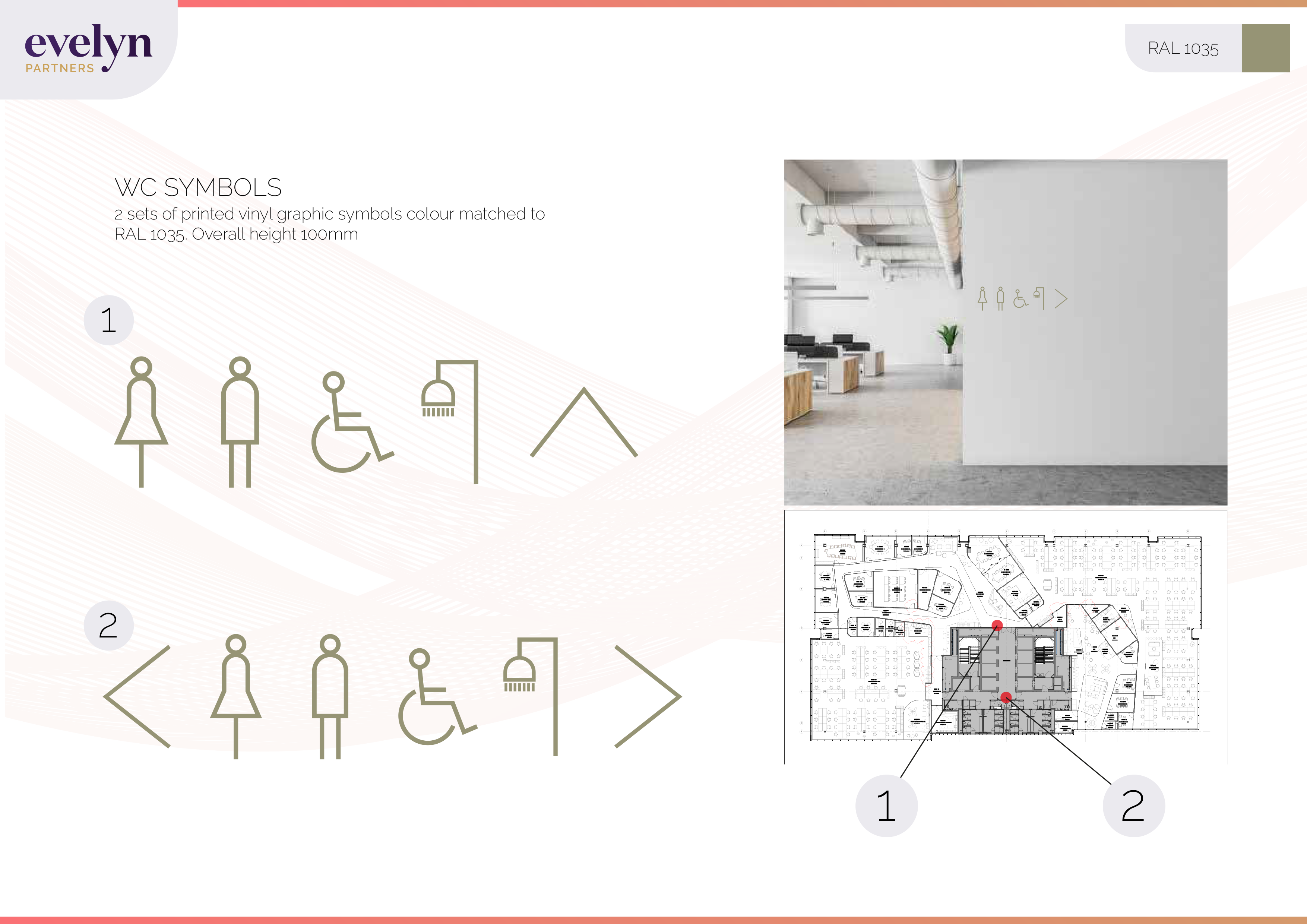Signage design proof for Evelyn Partners