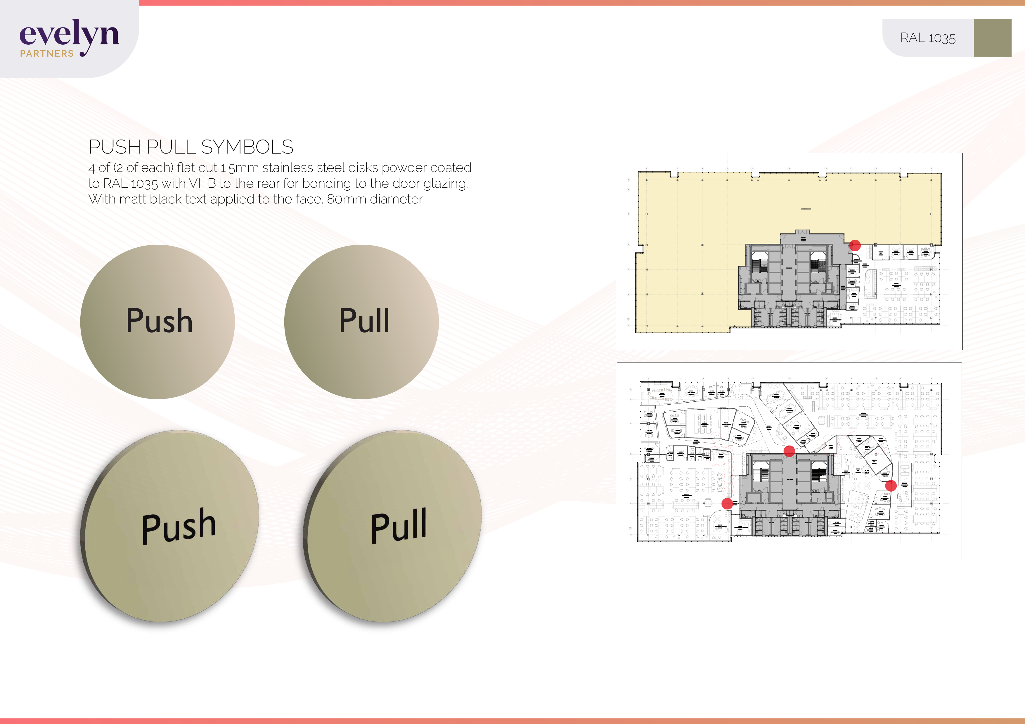 Signage design proof for Evelyn Partners