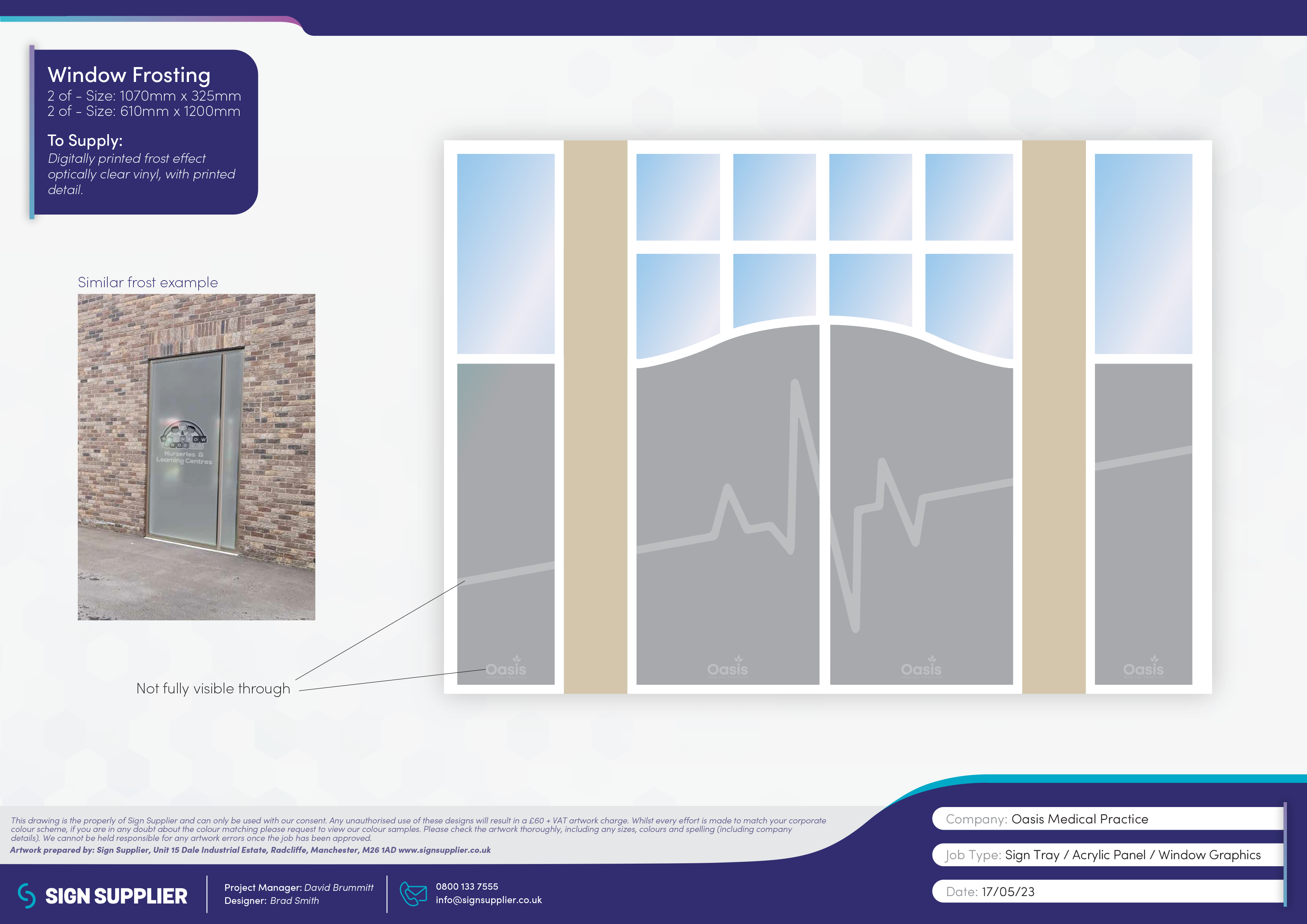 Signage design proof for Oasis Medical Practice