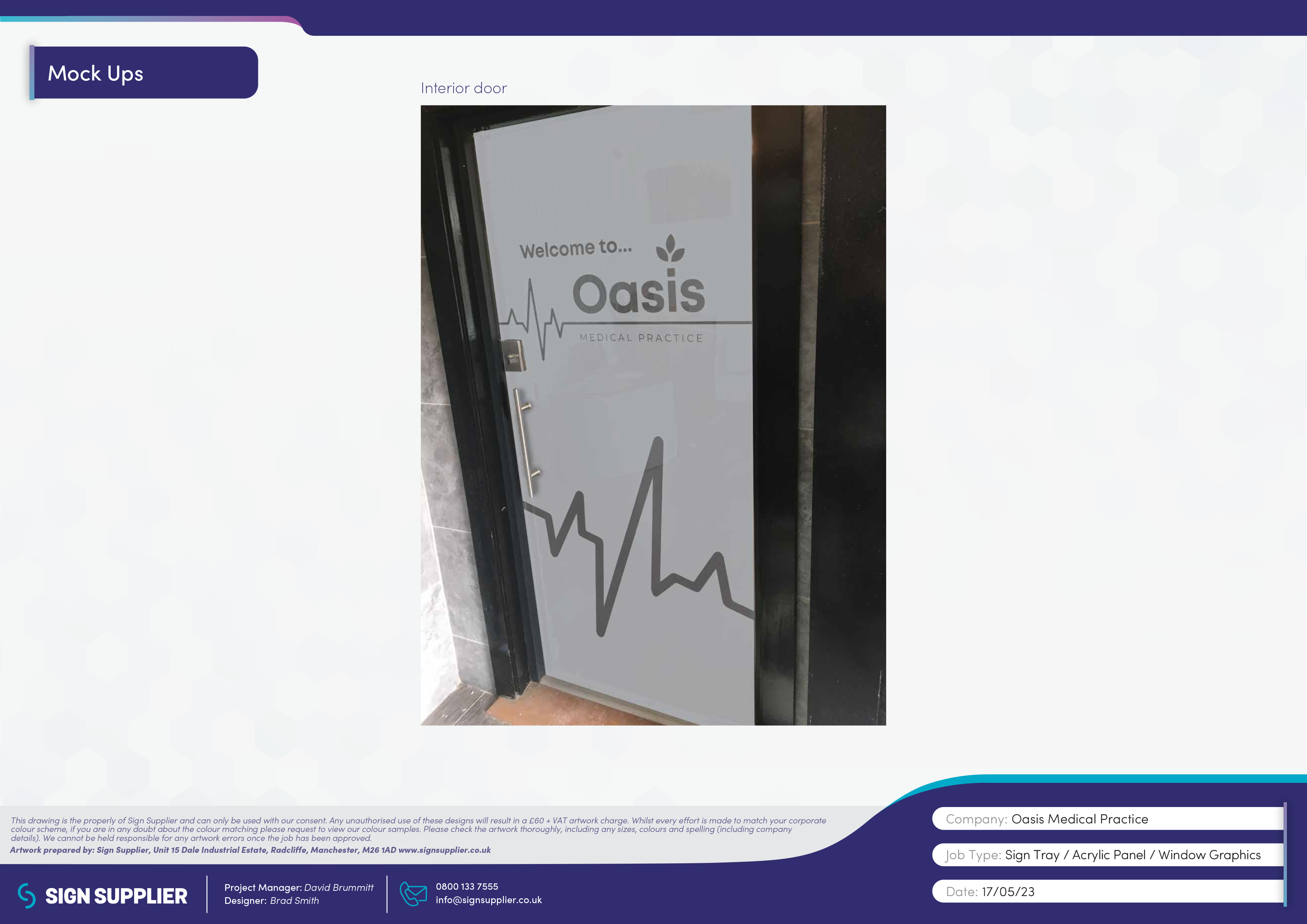 Signage design proof for Oasis Medical Practice