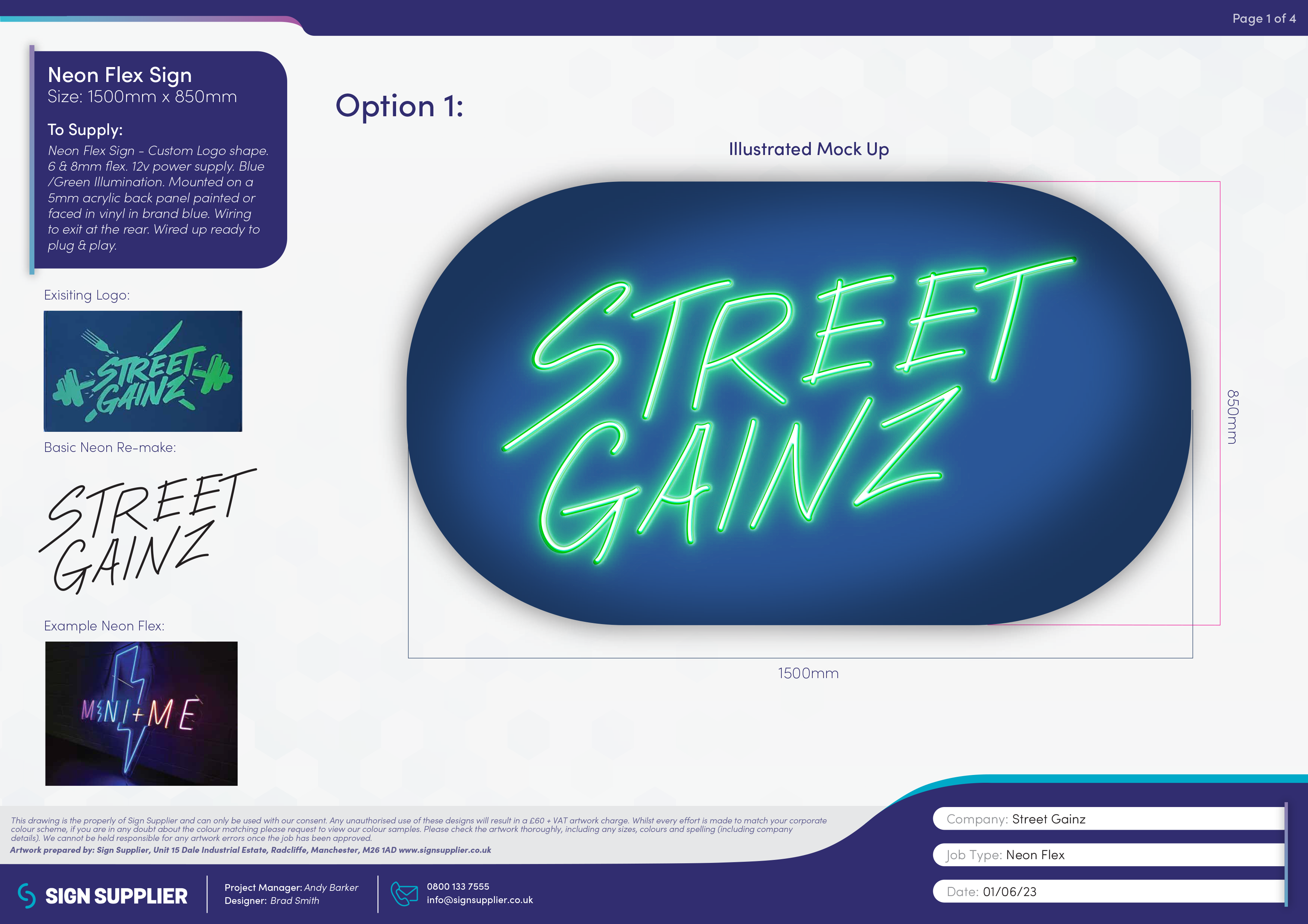 Signage design proof for Street Gainz