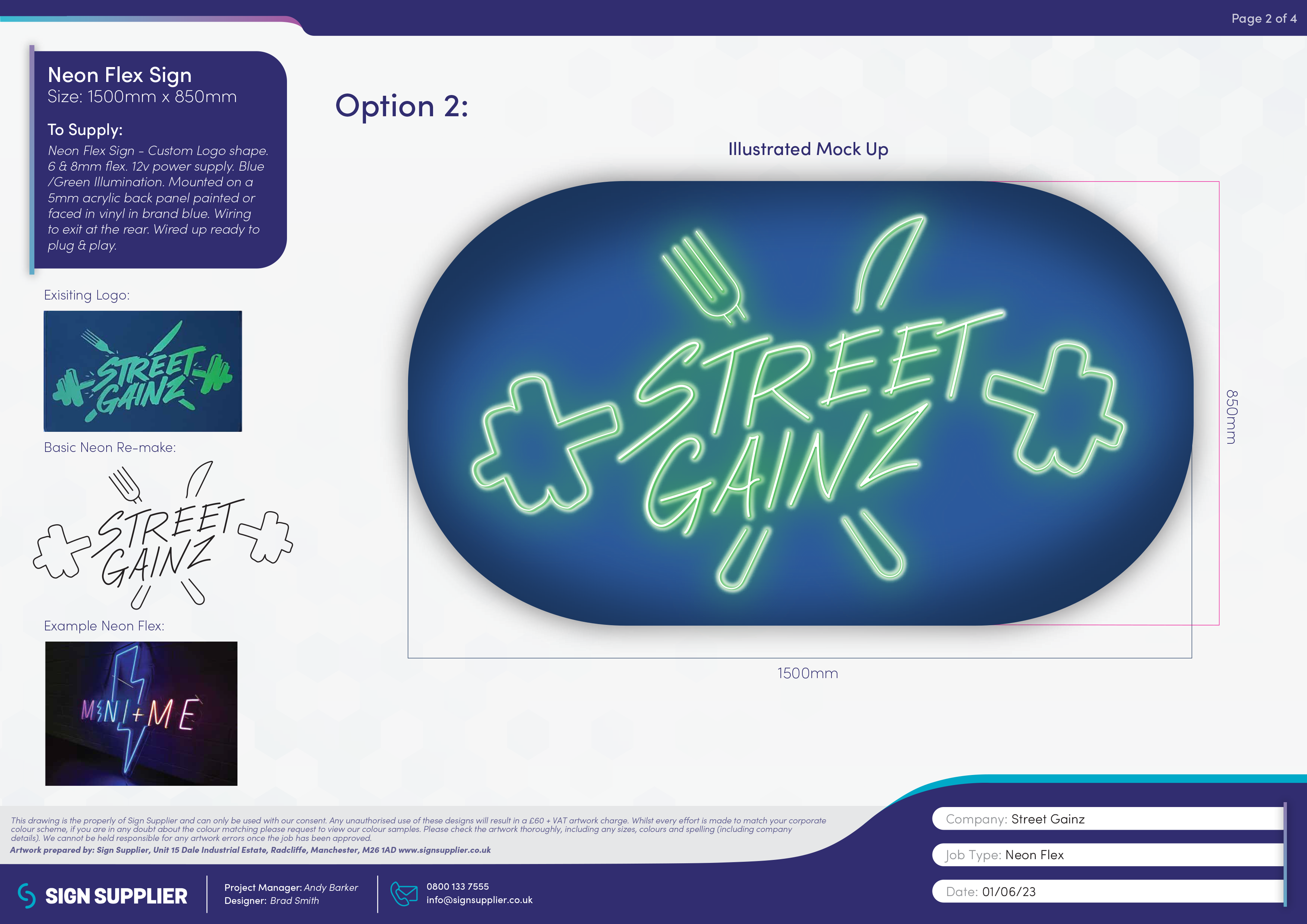 Signage design proof for Street Gainz