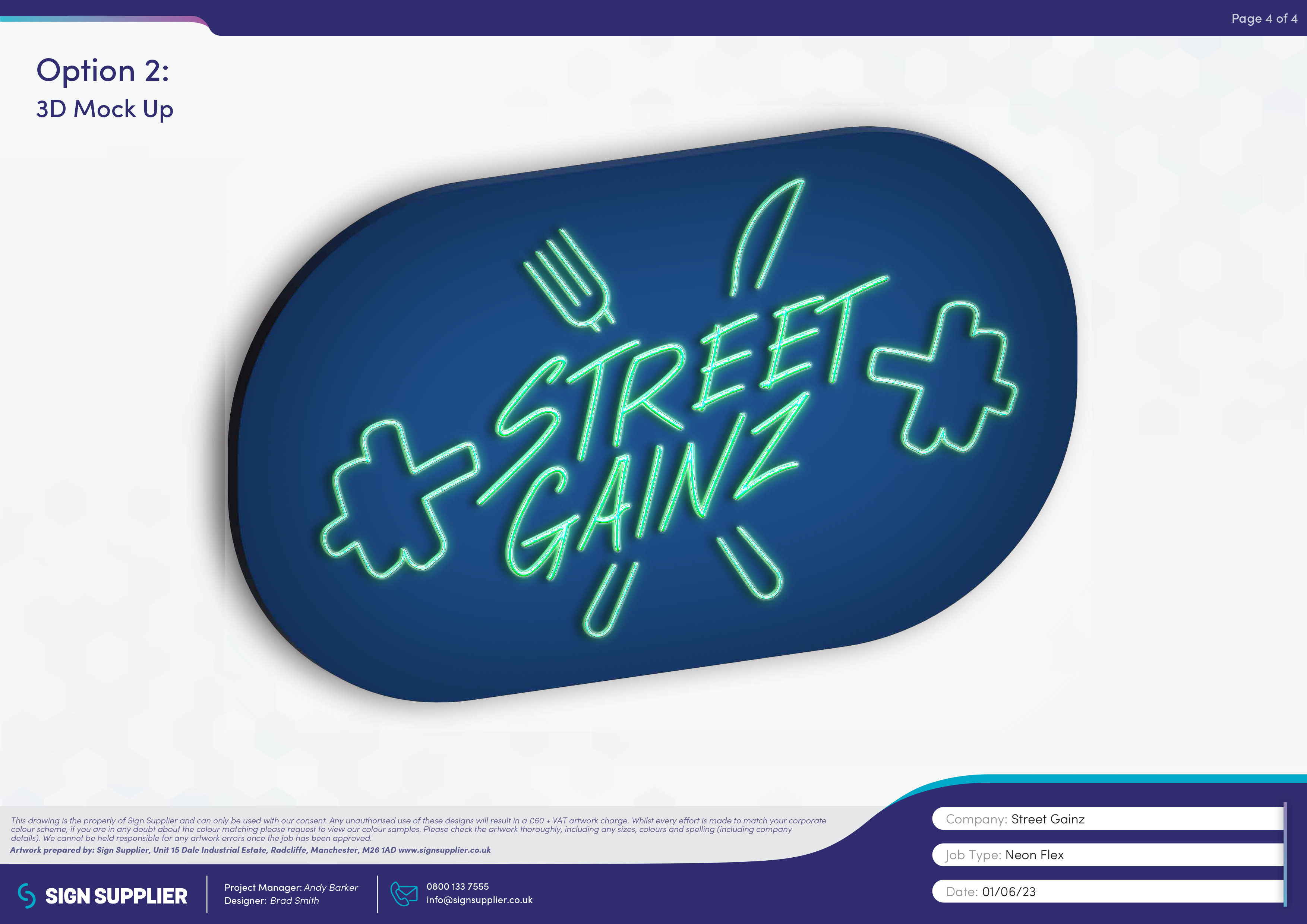 Signage design proof for Street Gainz