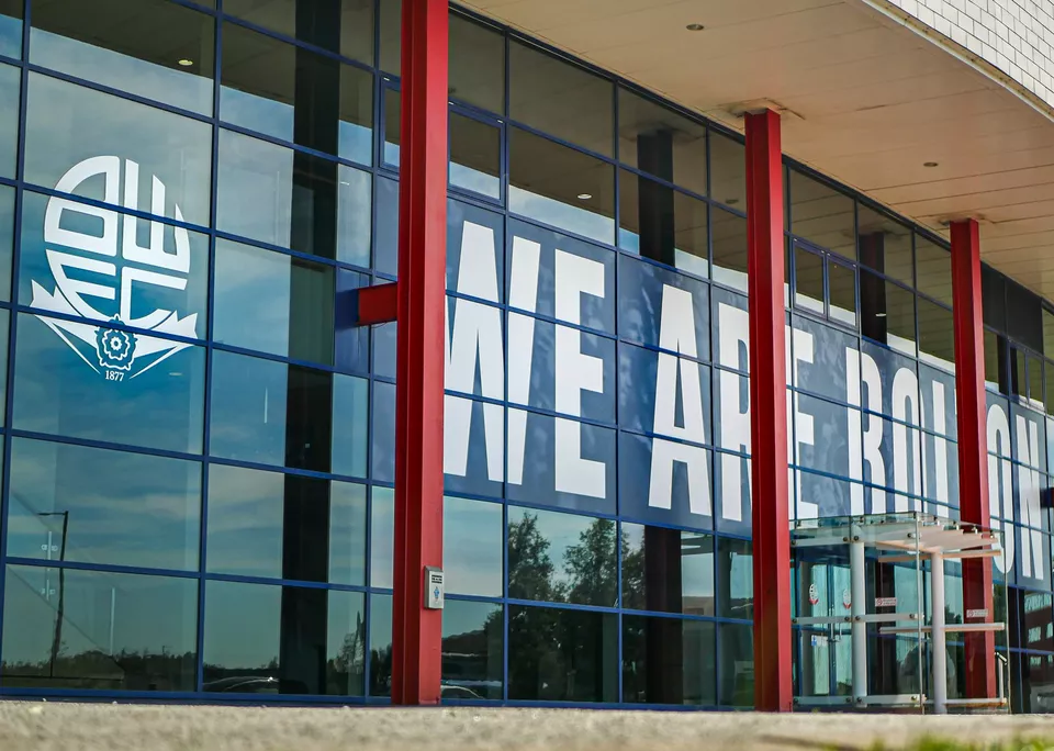 Printed window graphics on glass stadium entrance